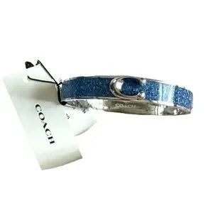 Coach Silver and Blue Women\'s Bracelet Coach | Jewelry | Coach Signature C Logo Hinged Bangle  main image 3